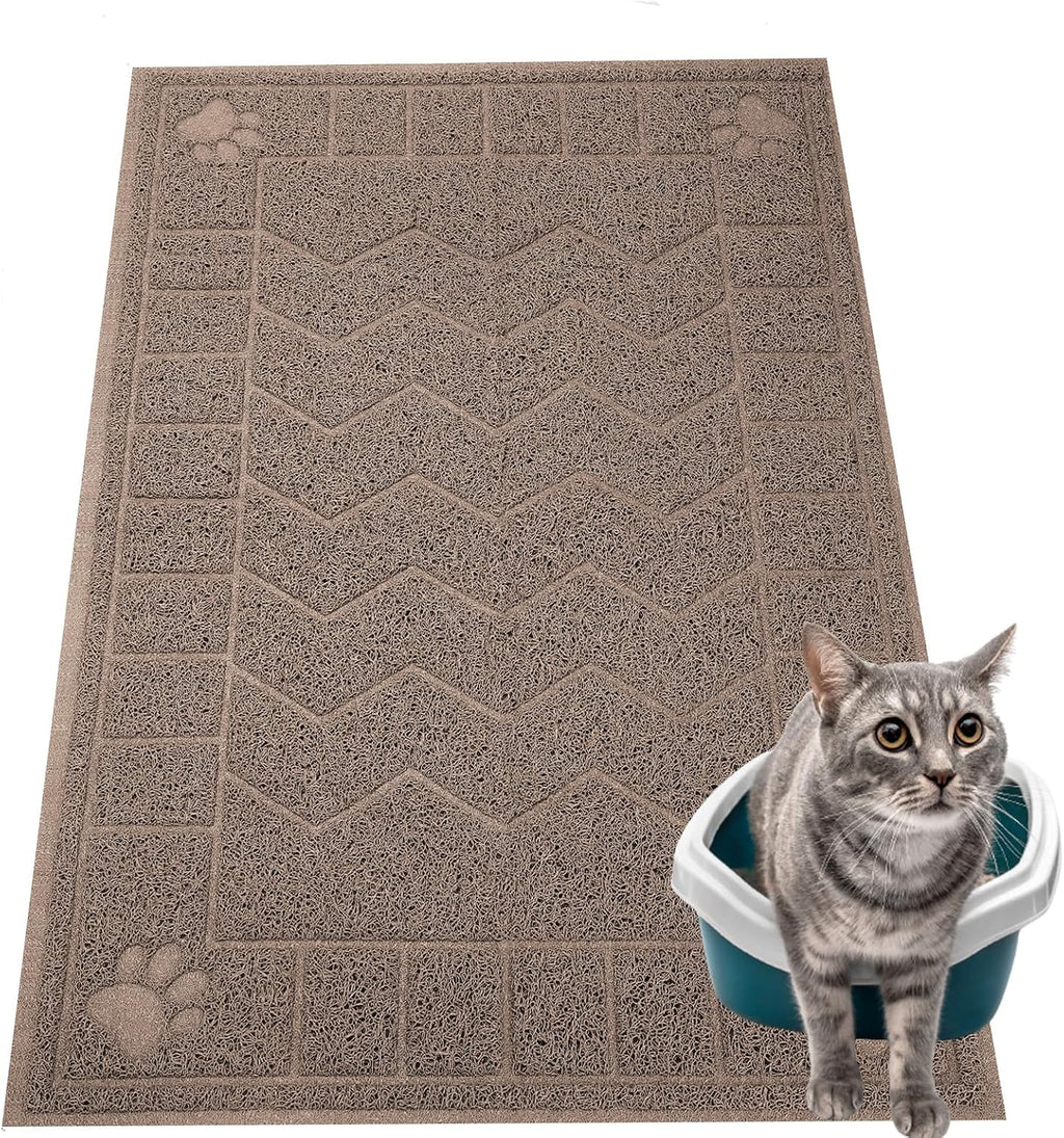 Cat Litter Box Mat, 35" x 24" Large Waterproof Litter Trapping Mat | Thick Mesh Traps Litter, Non-Slip Kitty Litter Mat for Indoor Cat, Soft Paws, BPA-Free, Multi-Use, Easy Clean, Large Coverage