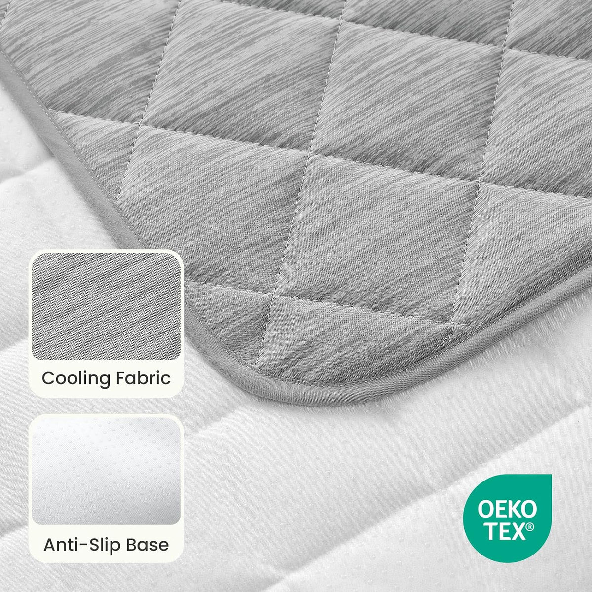 COZY KISS Dog Cooling Mat 27"x36" Q-Max>0.4, Waterproof Pet Bed Cover, Non-Slip Dog Bed Mat, Washable Cooling Pad for Small Dogs, Cats, Crate, Couch, Furniture Protector(Gray)