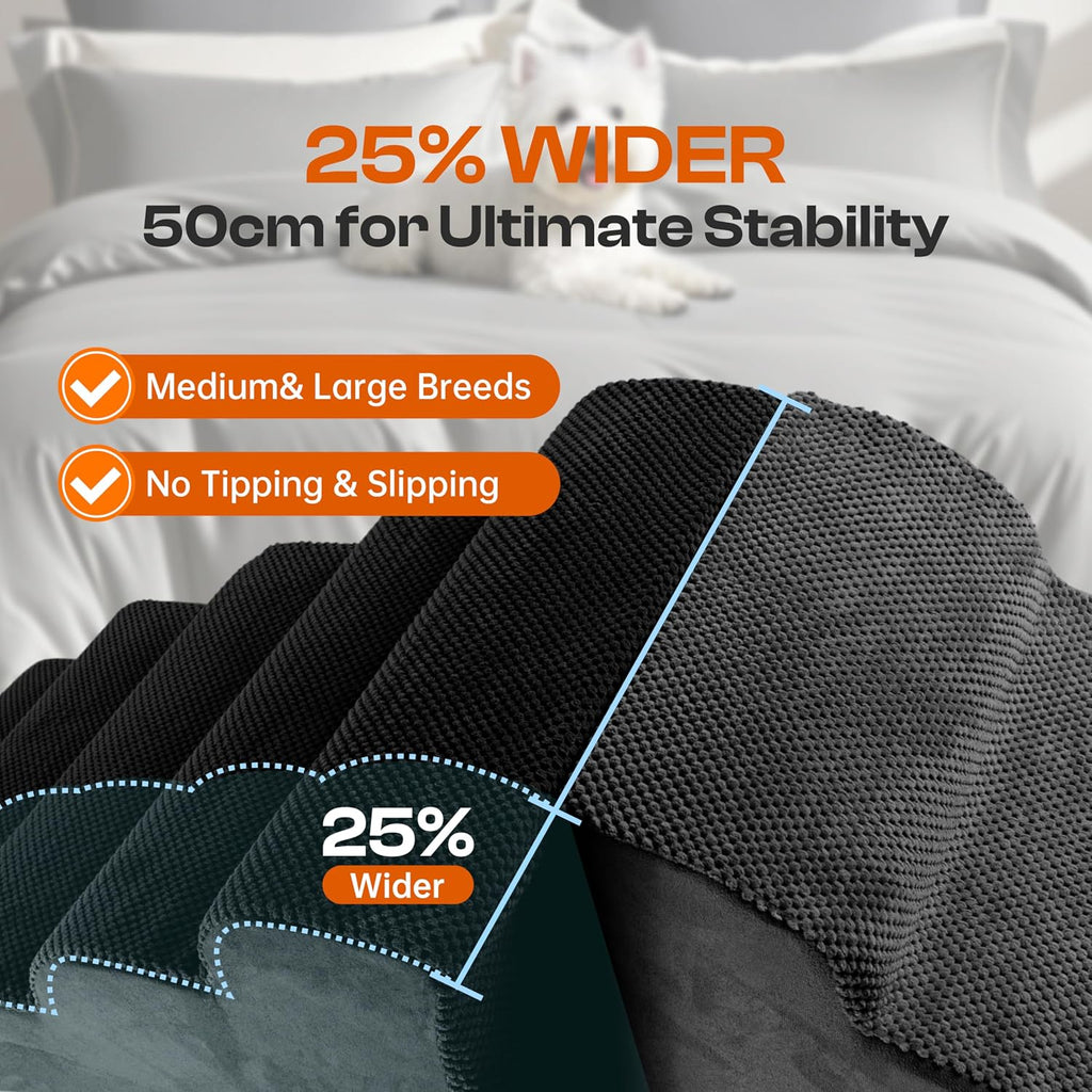 Miorun Extra Wide Dog Stairs for Large Dogs, 25" H Pet Steps for High Beds