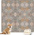 nunubaby Washable Pee Pads for Dogs, Stylish, Non-Slip and Leak-Proof Pee Pads. Reusable Potty Pads for Dogs for Crates and Floors.(Brown/Multi,48" x48" )