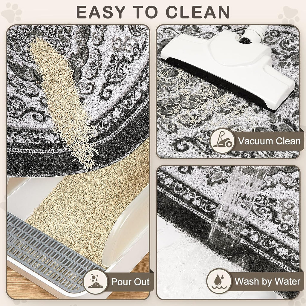 Unicorn Catcher 40"x30" Cat Litter Mat Non-Slip Washable Litter Box Mat | High-Density PVC Litter Catcher Mat Efficiently Traps Scattered Litter From Paws To Keep Floors Clean