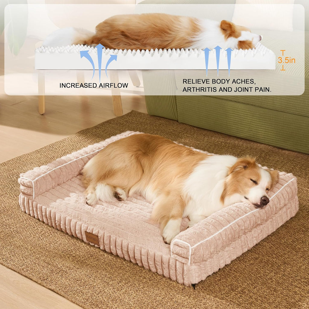 Orthopedic Medium Dog Bed Furry Pet Bed, Washable Cover 30''X20''