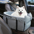 Center Console Dog Car Seat Dog Bed for Car Console Portable Armrest Booster Seat Carrier for Small Medium Dogs Anti-Collapse for Puppy Pet Up to 15 Lbs（Grid Black）