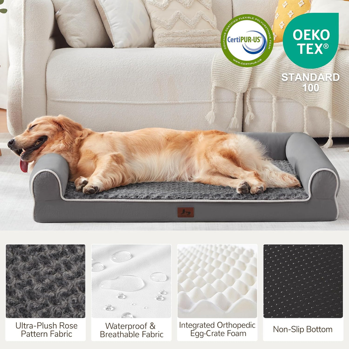 Orthopedic Large Dog Bed，Washable Dog Couch for XL Senior Dogs