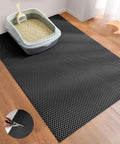 Cooyes Cat Litter Mat - Cut to Fit Any Place, 40"x28" Litter Trapping Mat | for Litter Box, Large, Easy to Clean, Waterproof & Non-Slip Kitty Pad, Scatter Control to Protect the Floor (Black)