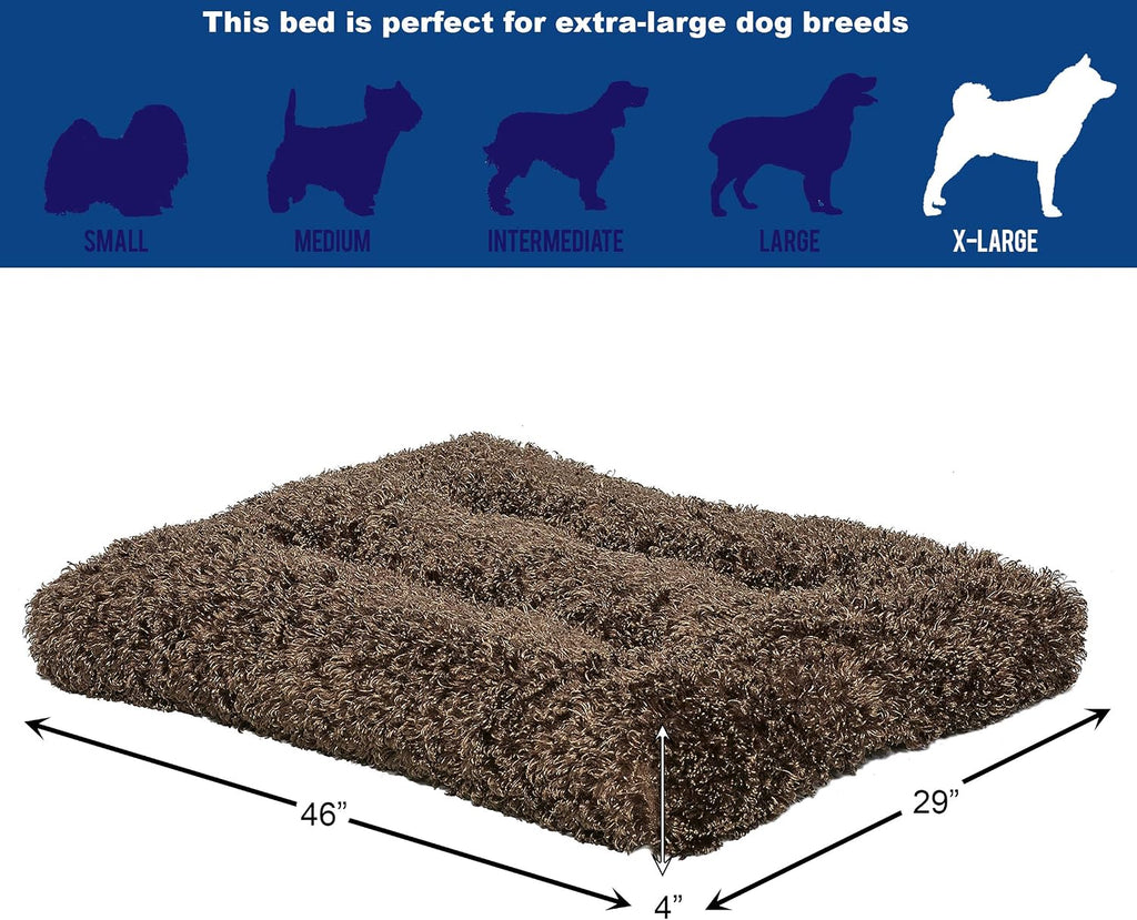 MidWest Homes for Pets XL QuietTime Deluxe Coco Chic Pet Bed, Ultra-Soft & Overstuffed, Machine Washable, Fits 48-inch Crate