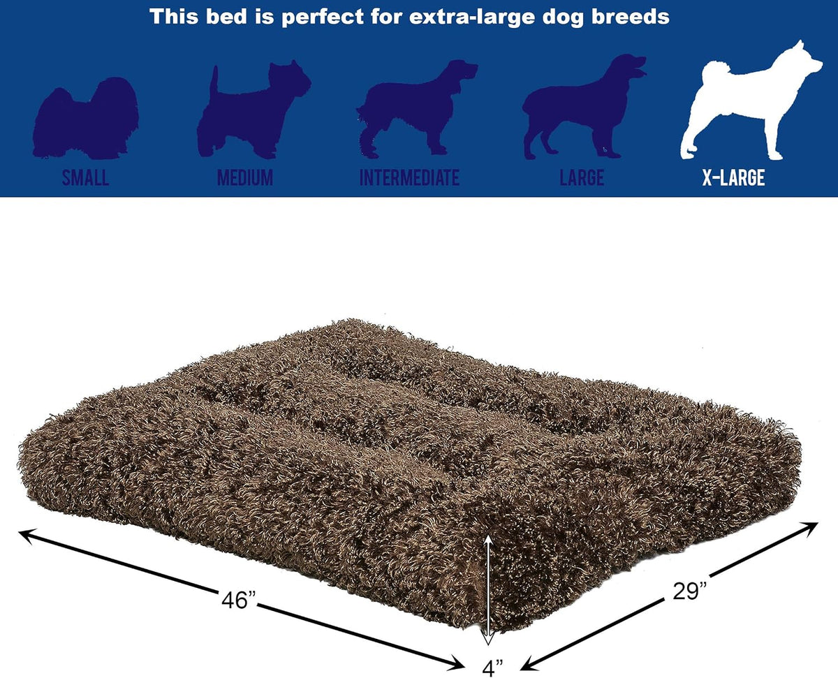MidWest Homes for Pets XL QuietTime Deluxe Coco Chic Pet Bed, Ultra-Soft & Overstuffed, Machine Washable, Fits 48-inch Crate