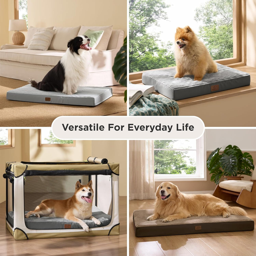 Bedsure ComfyFleece XXL Dog Bed for Crate with Washable Cover, 47x29