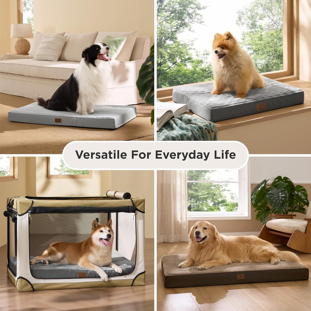 Bedsure ComfyFleece XXL Dog Bed for Crate with Washable Cover, 47x29