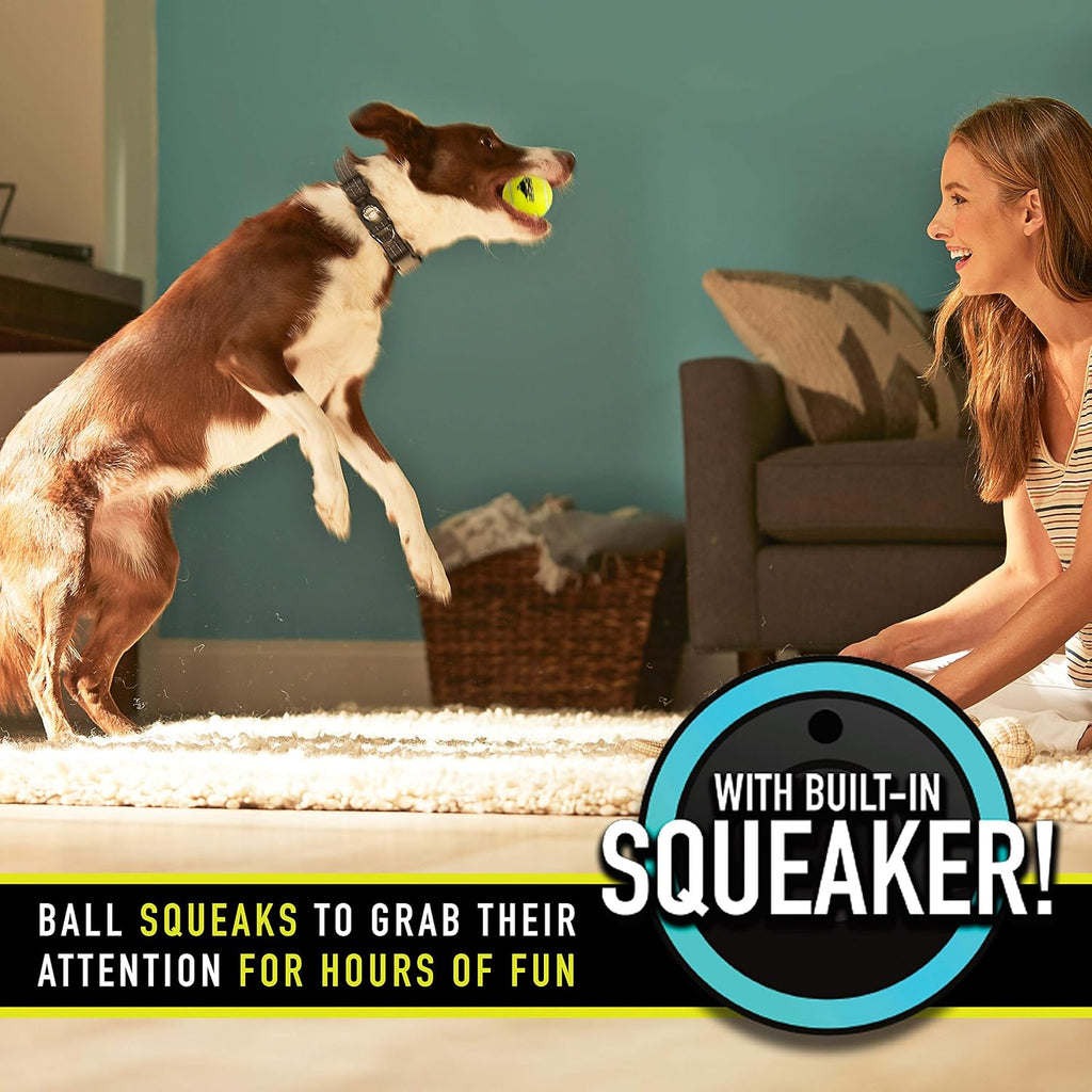 Franklin Sports Ready Set Fetch Squeaker Tennis Ball Dog Toy - 3 Pack