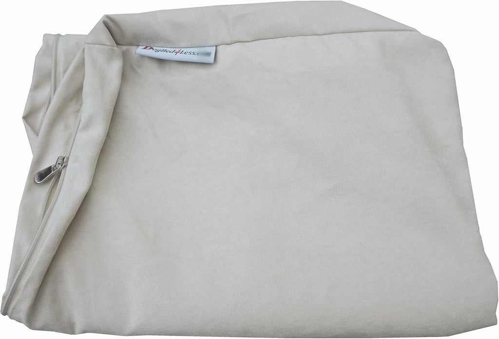 Dogbed4less Orthopedic Memory Foam Dog Bed for Large Dog, Waterproof Liner and Durable Pet Bed Cover, Gel Cooling XXL 55X37X4 Pad, Micro Suede in Khaki