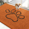 OLANLY Dog Door Mat for Muddy Paws 48x30, Paw Print Design Chenille Mud Mat
