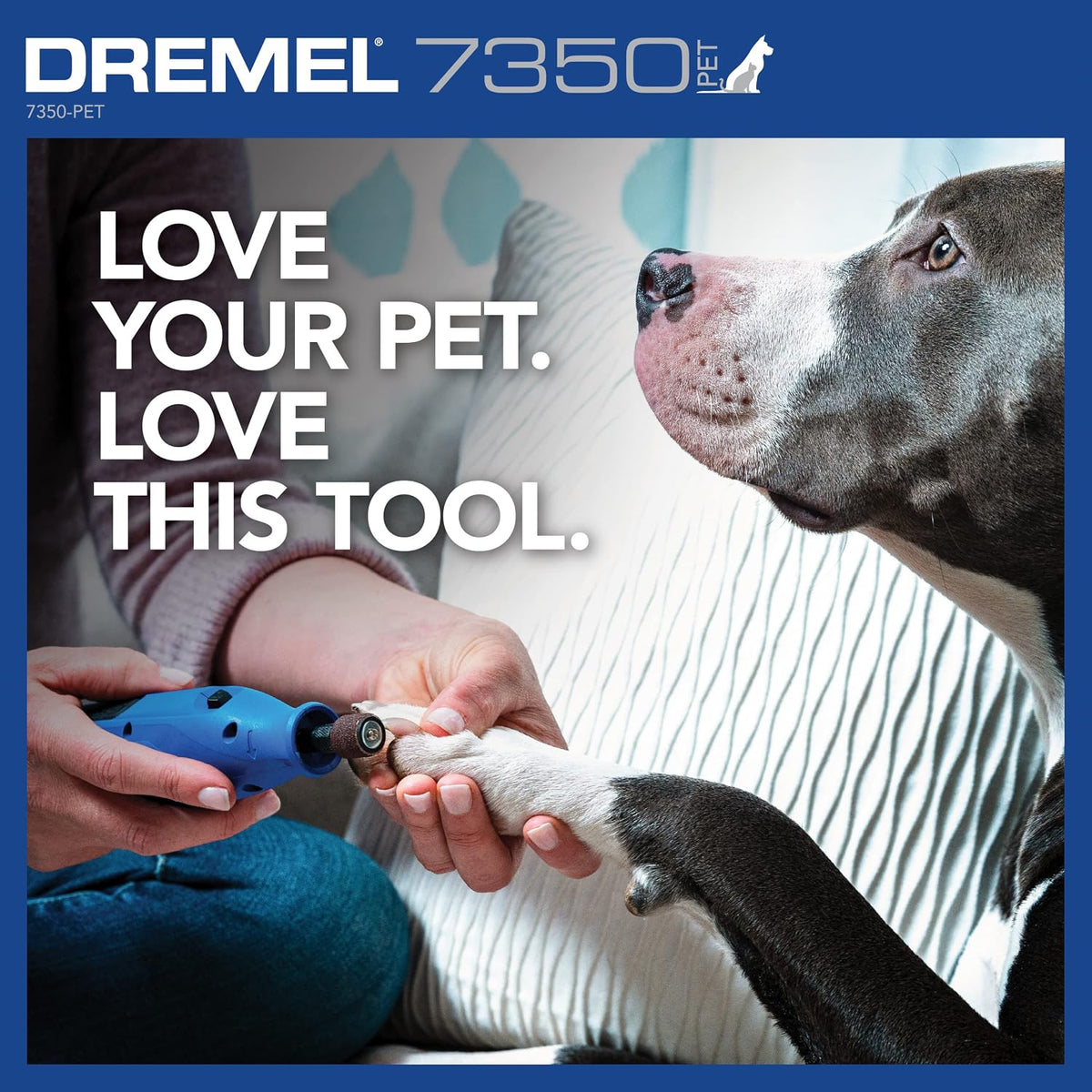 Dremel 7350-PET 4V Pet & Dog Nail Grinder, Easy-To-Use & Safe Nail Trimmer, Professional Pet Grooming Kit - Works on Large, Medium, Small Dogs & Cats 