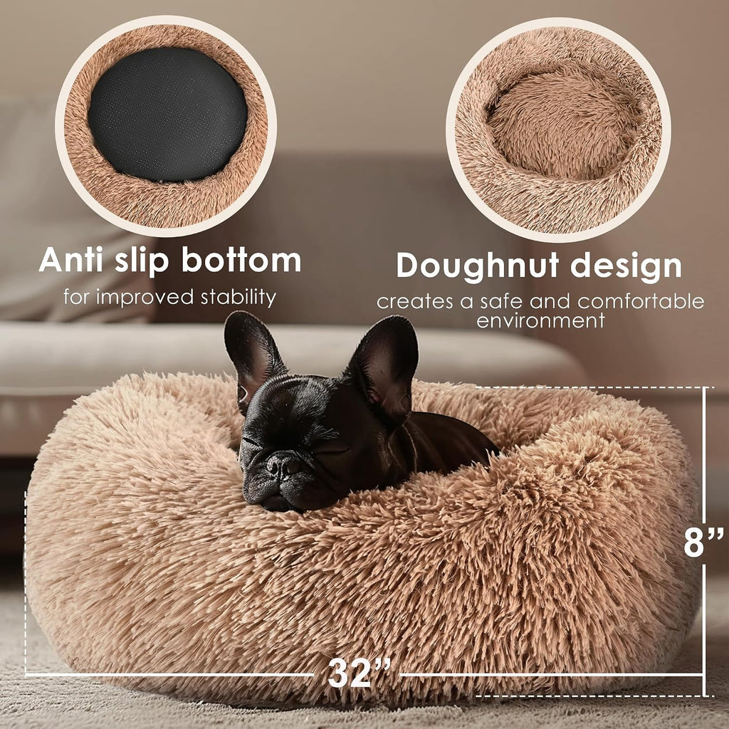 Dog Beds Large Sized Dog and Cats, 32in Pet Beds for Large Pet (Camel)