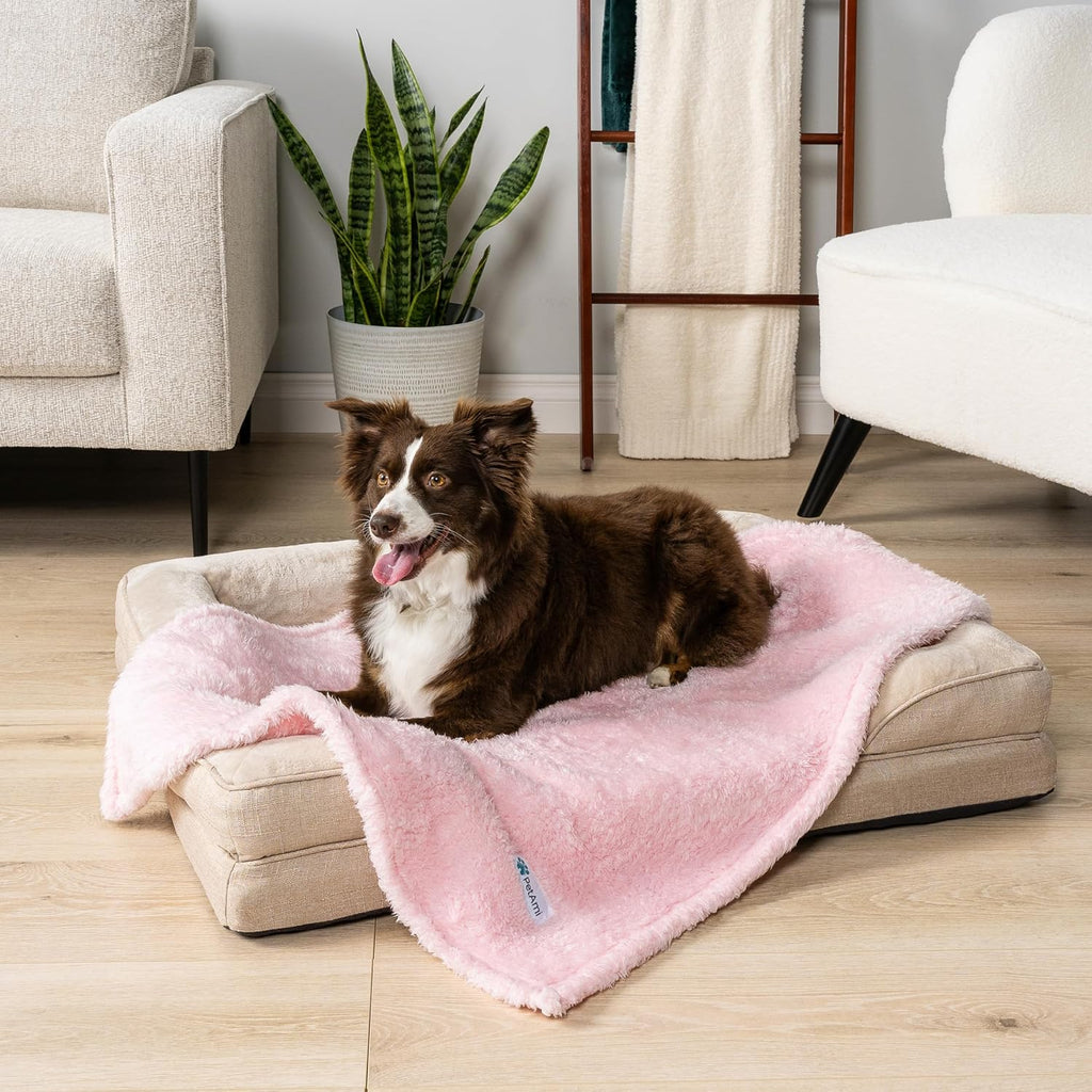 PetAmi Soft Plush Sherpa Dog Blanket for Pet Cat, Small 24x32, Pink