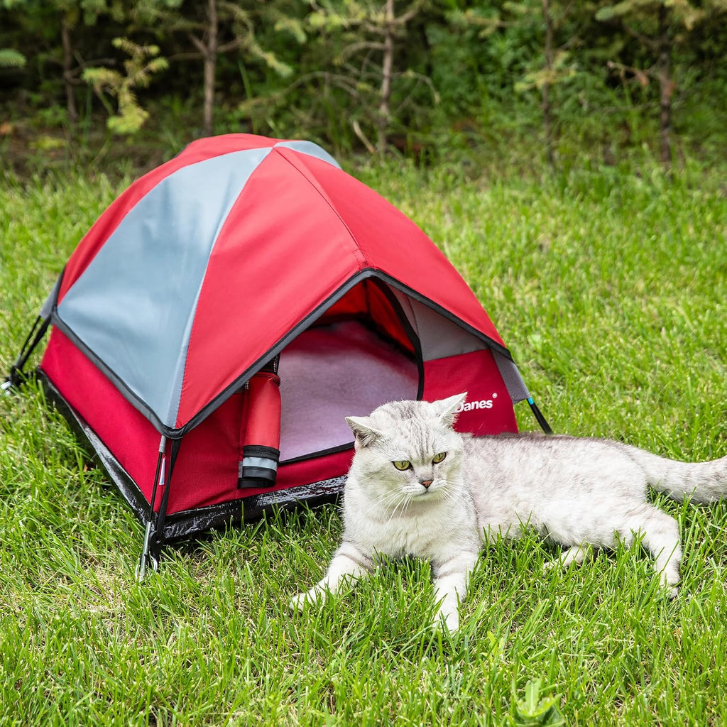 GDanes Red Cat Tent, Cat House Bed for Indoor Cats with Soft Pad