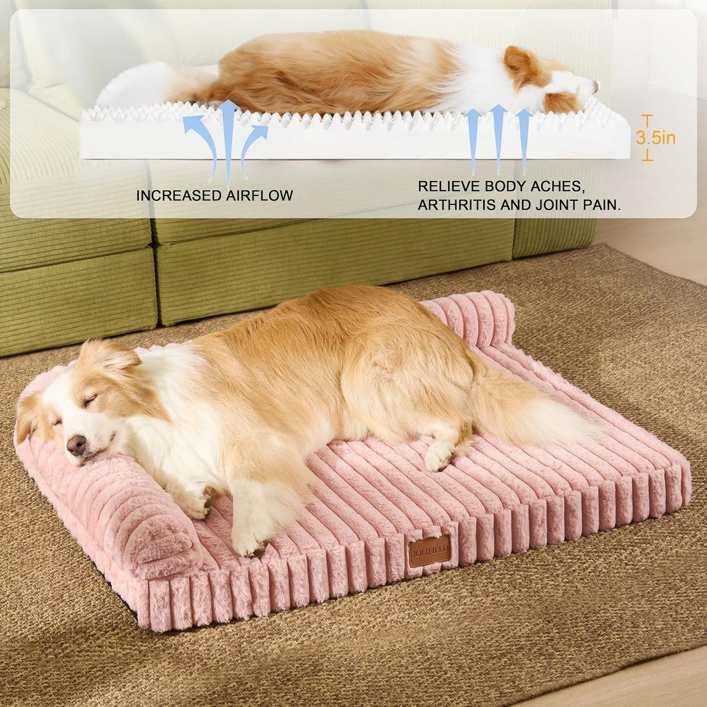 Orthopedic Medium Dog Bed Furry Pet Bed, Washable Cover 30''X20''