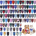 Huhumy 100 Pcs Plaid Dog Bandanas Bulk Plaid Bandana for Medium Large Dogs