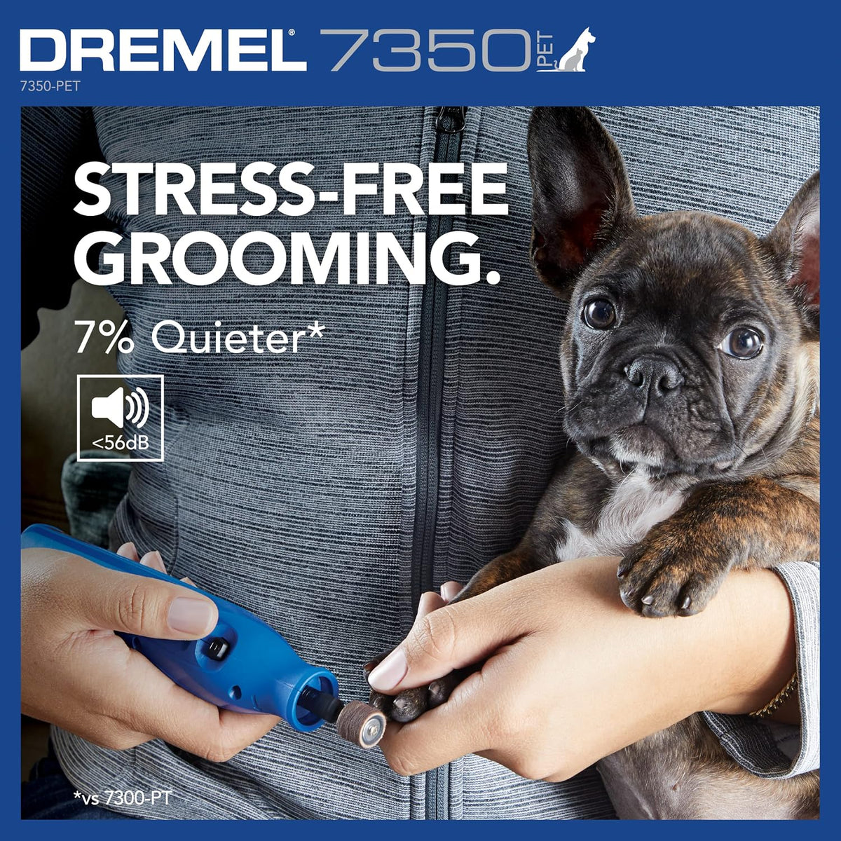Dremel 7350-PET 4V Pet & Dog Nail Grinder, Easy-To-Use & Safe Nail Trimmer, Professional Pet Grooming Kit - Works on Large, Medium, Small Dogs & Cats 