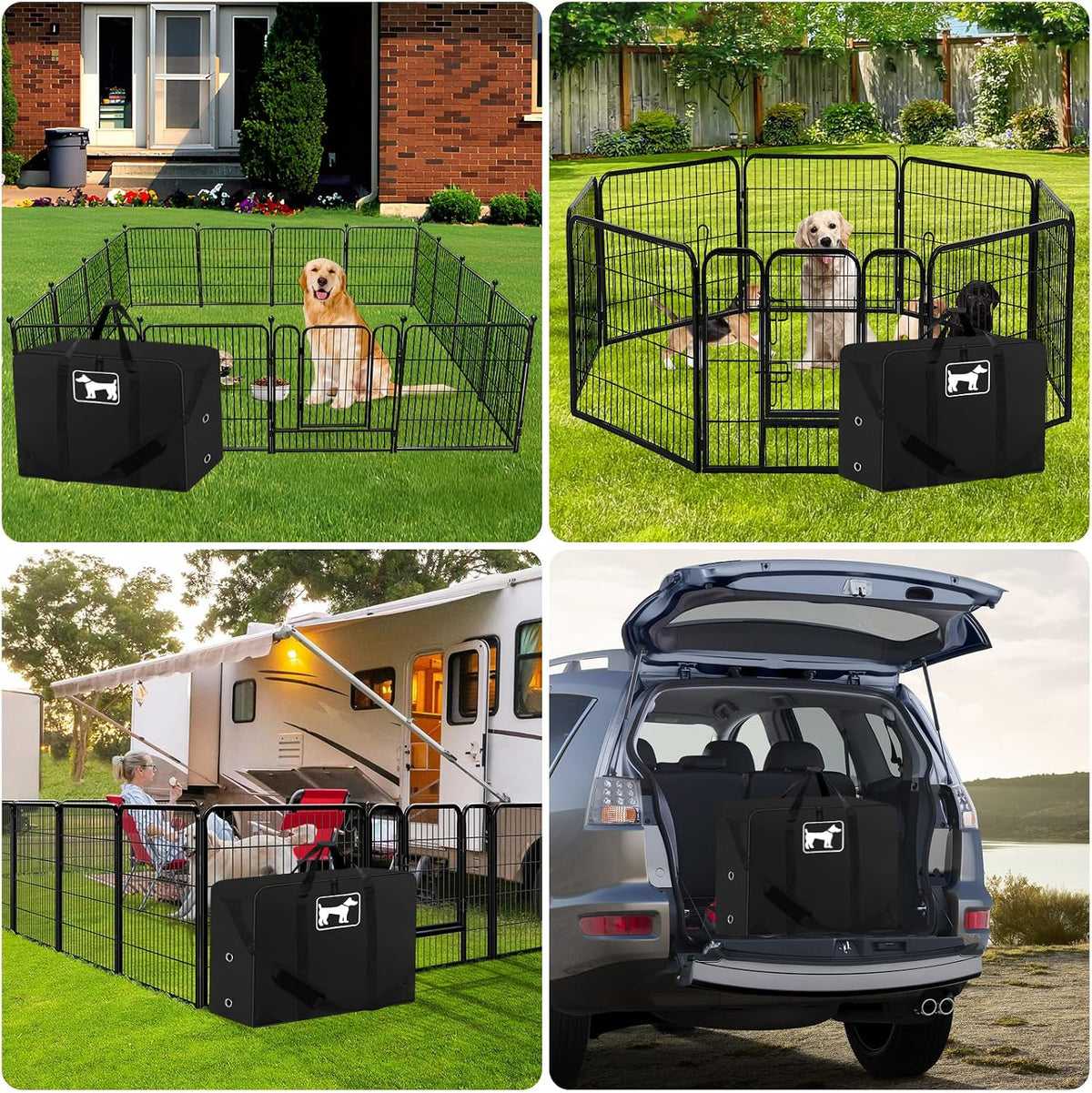SIRUITON Thick 600D Dog Playpen Storage Bag Fits 40" H 8 Panels & 9 Stakes