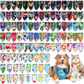 Huhumy 100 Pcs Hawaiian Dog Bandanas Bulk Summer Hawaiian Bandana for Dogs