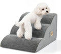 IFNOW Dog Stairs for Small Dogs and Cats 11.8" H, 3-Step Sturdy Dog Steps for Couch, Sofa or Chair, High-Density Foam Pet Stairs for Puppy, Older Cats, Non-Slip Curved Pet Ramp Indoor, Grey