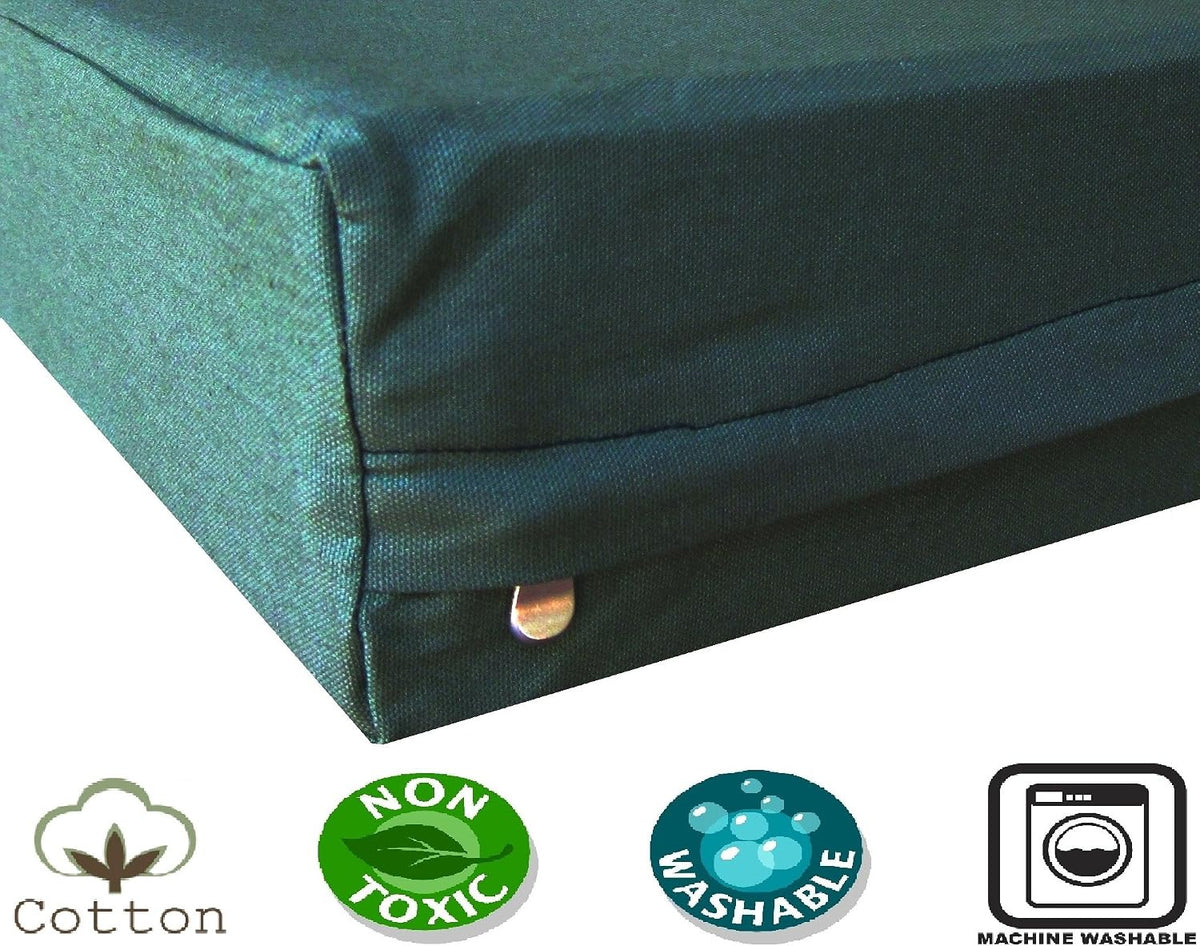 Dogbed4less XL Orthopedic Waterproof Durable Dog Bed for Medium to Large Dogs with Cool Memory Foam Pad, Canvas in Olive Green, 40X35X4