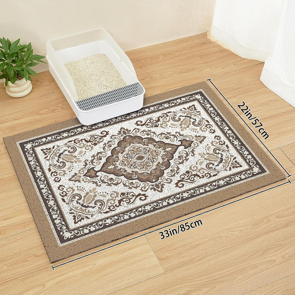 Unicorn Catcher 33"x22" Cat Litter Mat Non-Slip Washable Litter Box Mat | High-Density PVC Litter Catcher Mat Efficiently Traps Scattered Litter From Paws To Keep Floors Clean