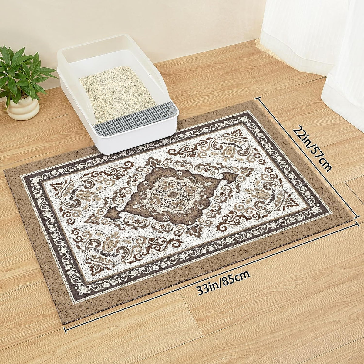 Unicorn Catcher 33"x22" Cat Litter Mat Non-Slip Washable Litter Box Mat | High-Density PVC Litter Catcher Mat Efficiently Traps Scattered Litter From Paws To Keep Floors Clean