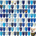 Huhumy 100 Pcs Hanukkah Dog Bandanas Bulk Bandana for Dogs Hanukkah Decor