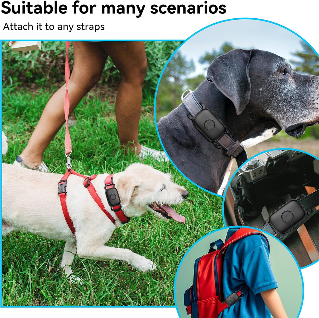 2-Pack Waterproof Dog Collar Holder for Tile Life360 Pro Tracker–NOT for Tile Mate/Sticker, Silicone Cover for Tile Tracker Case Pet Collar, Shockproof and Scratch-Resistant, Lightweight, Black+Pink