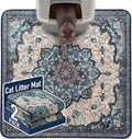 Hompet Cat Litter Mat 2 Pack, 36x36 Large Machine Washable Trapping Mats for Cats, Super Absorbent & Urine-Proof Cat Litter Box Mat for Floor, Waterproof & Non Slip Kitty Litter Rug