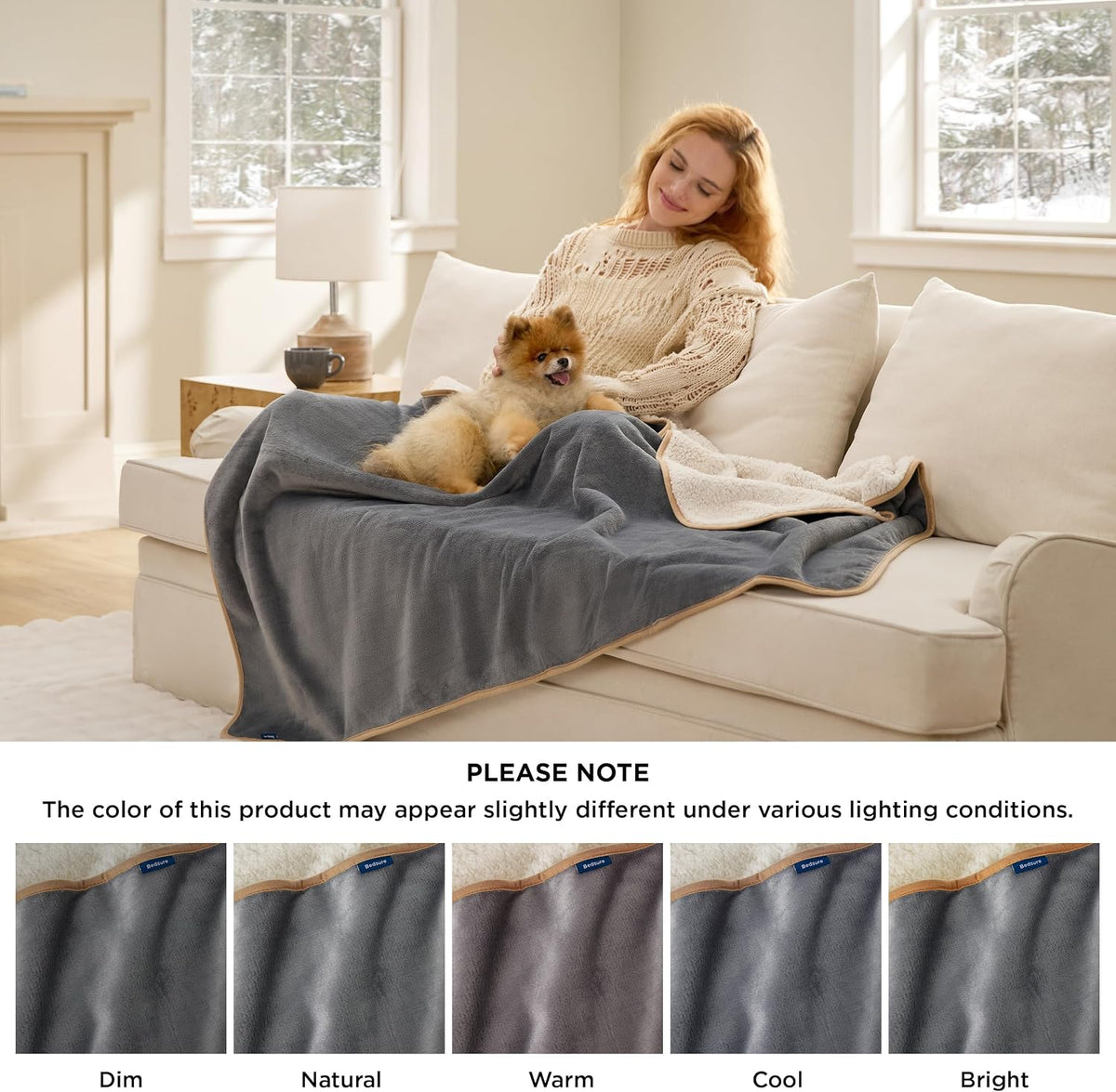 Bedsure Waterproof Dog Blankets for Medium Dogs Washable Soft Warm, 30"X40"