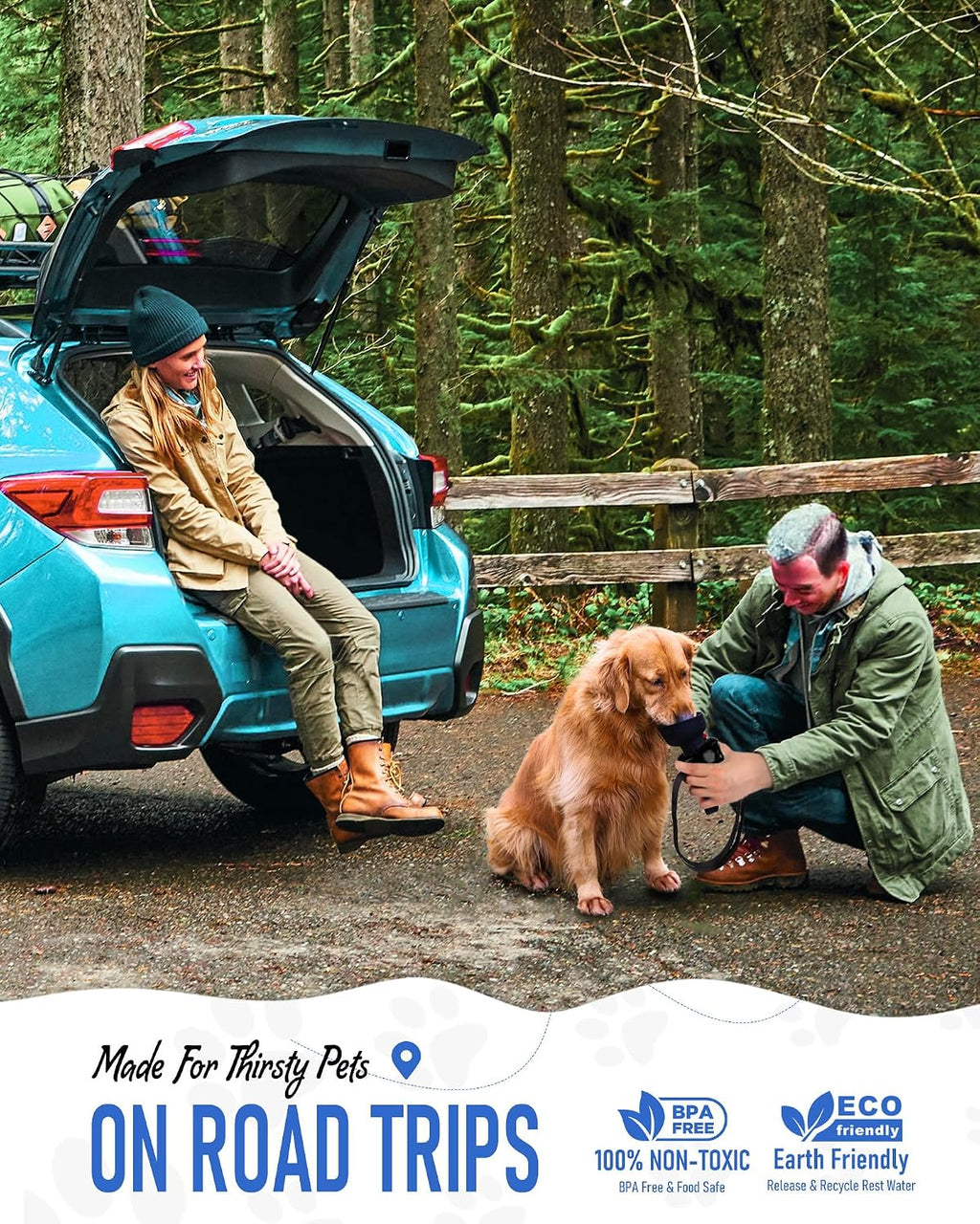 lesotc Dog Water Bottle, Portable Dog Water Dispenser, Leak Proof Dog Travel Water Bottle, Squeeze Pet Water Bottle for Walking On The Go, Dog Hiking Accessories for Outdoor, Hiking, Travel 