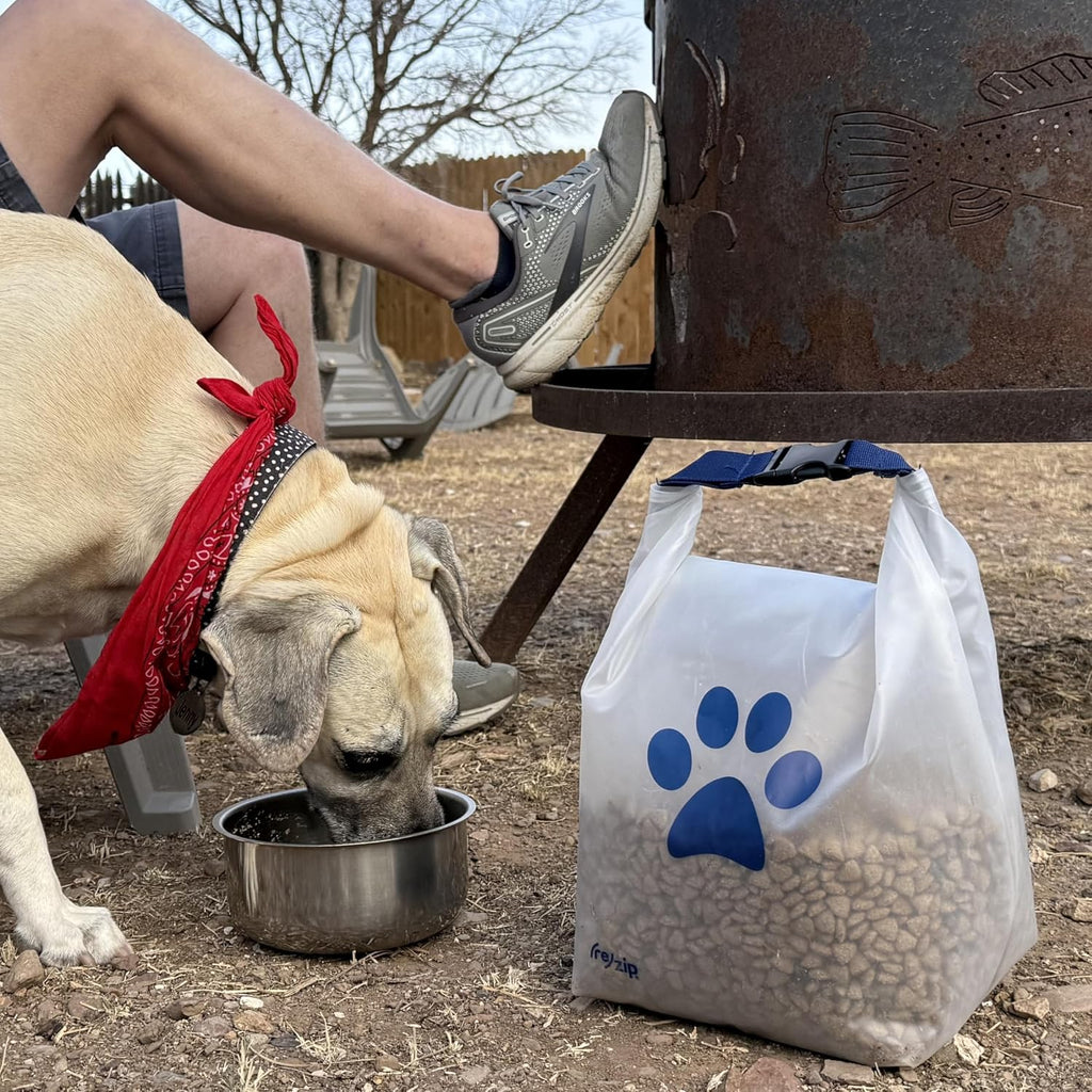 (re)zip Large Pet Food Travel Bag & Kibble Carrier, 40-Cup Roll Top, Cobalt