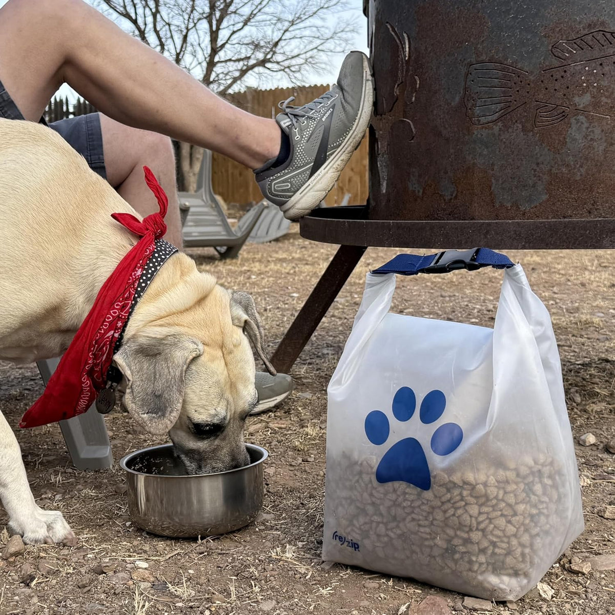 (re)zip Large Pet Food Travel Bag & Kibble Carrier, 40-Cup Roll Top, Cobalt