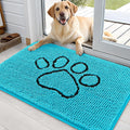 OLANLY Dog Door Mat for Muddy Paws 36x24, Paw Print Design Chenille Mud Mat