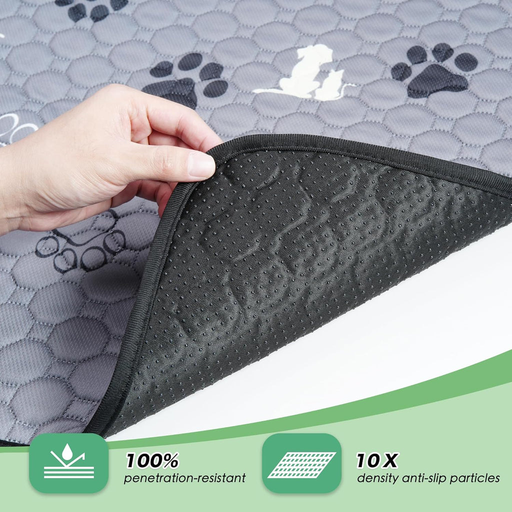 WanpeeGoo Washable Pee Pads for Dogs, Waterproof, 24 x 48 in, 2 Pack, Gray | Super Absorbent, Waterproof and Non-Slip; Washable, Reusable Dog Pads for Crates, Playpens, Floors, Furniture and Travel