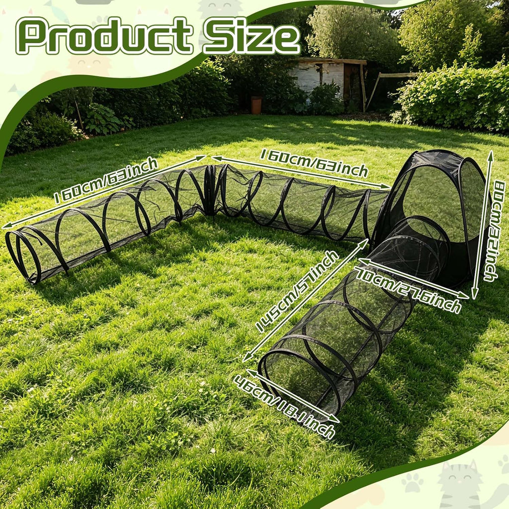 CypherX Outdoor Cat Tunnel Enclosures Portable Catio Pop Up Tent Cage