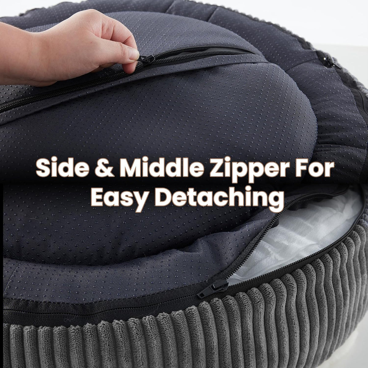 45 inches Calming Donut Dog Bed for Extra Large Dogs,Dark Grey