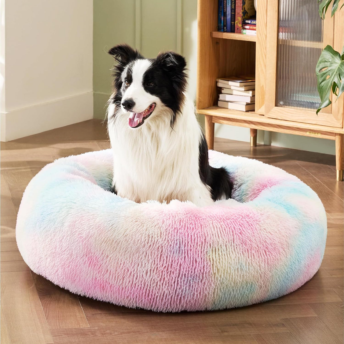Bedsure Calming Dog Beds Large Sized Dog Donut Washable Pet Bed,36ins