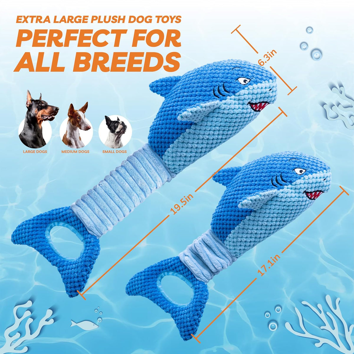 LEGEND SANDY Large Squeaky Dog Toys to Keep Them Busy, Interactive Plush Dog Toy,Crinkle Tug of War Dog Chew Toy for Small, Medium, and Large Dogs | Soft Plush Pet Toy，Puppy Chew Toy for Small Medium Large Breeds for Teething
