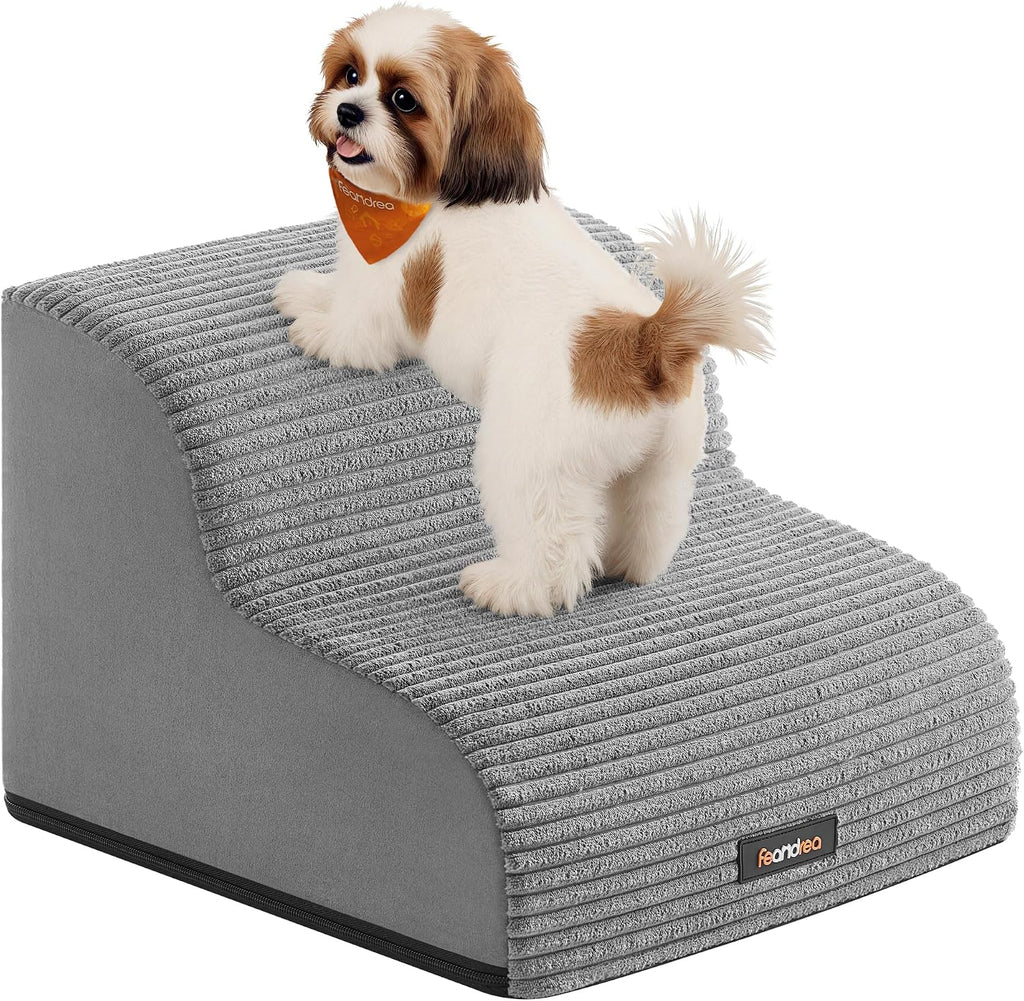 Feandrea 2-Step Dog Stairs, Waterproof, Anti-Slip, Gentle Slope