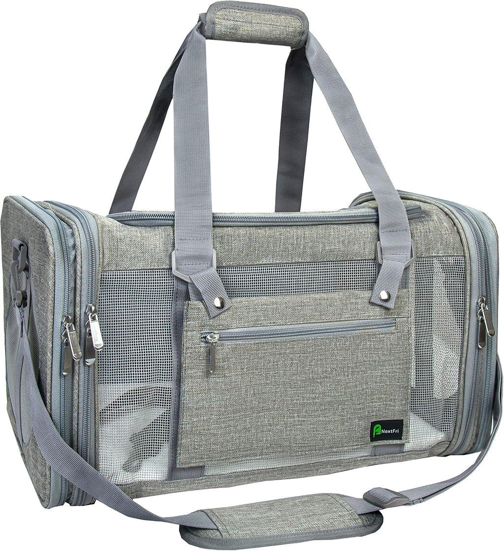 Soft-Sided Pet Carrier for Cats Small Dogs of 15 Lbs Medium Grey