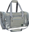 Soft-Sided Pet Carrier for Cats Small Dogs of 15 Lbs Medium Grey