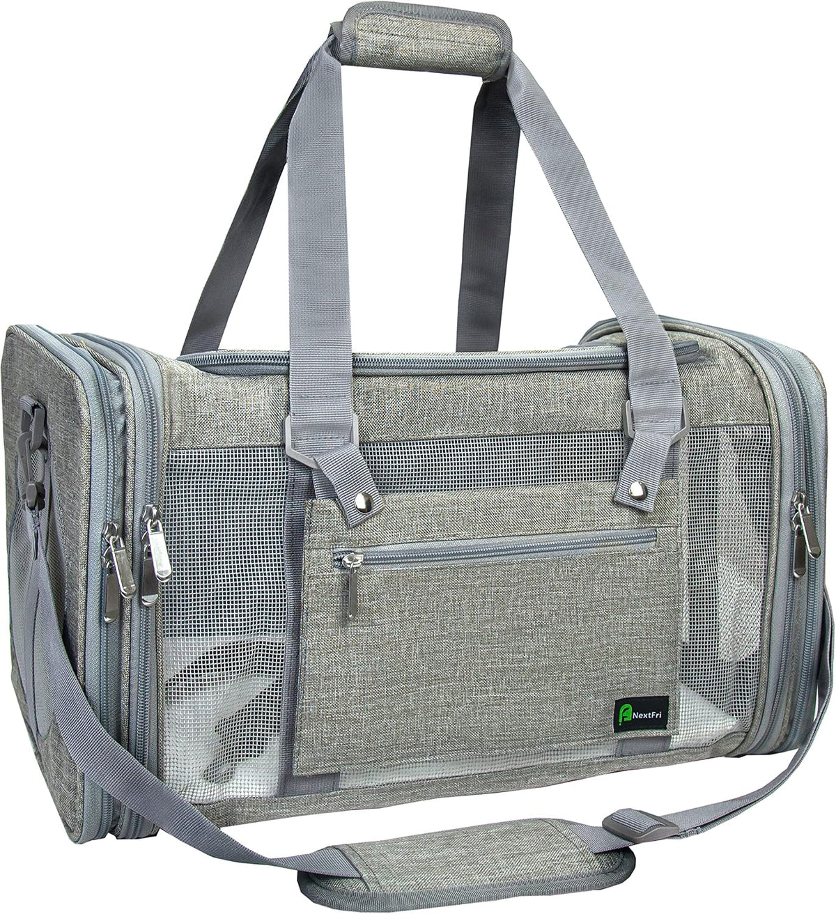 Soft-Sided Pet Carrier for Cats Small Dogs of 15 Lbs Medium Grey