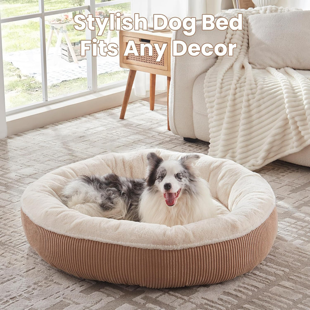 45 inches Calming Donut Dog Bed for Extra Large Dogs,Brown