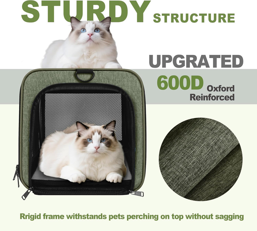 GAPZER Medium Cat Carrier Bag Lightweight, Soft-Sided Small Pet Carry Crate