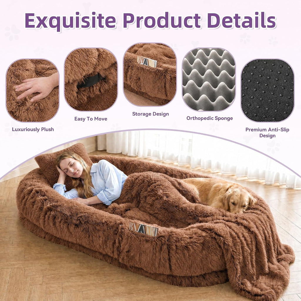Human Dog Bed - Extra Large Dog Bed for Humans 71''x45''x12''