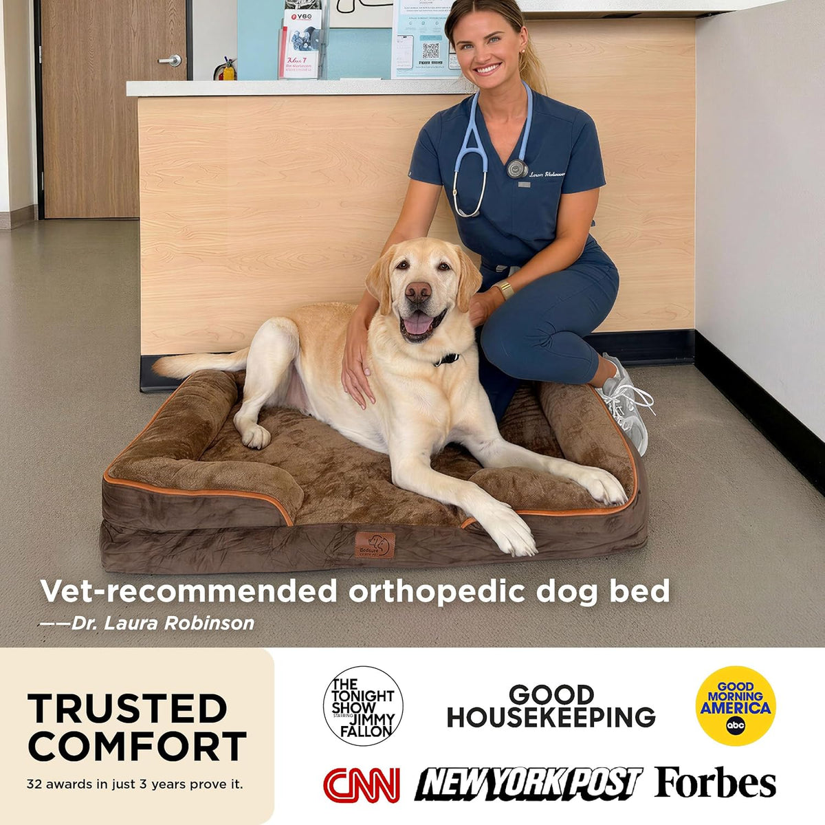 Bedsure Orthopedic Dog Beds for Small Dogs Washable Original Design